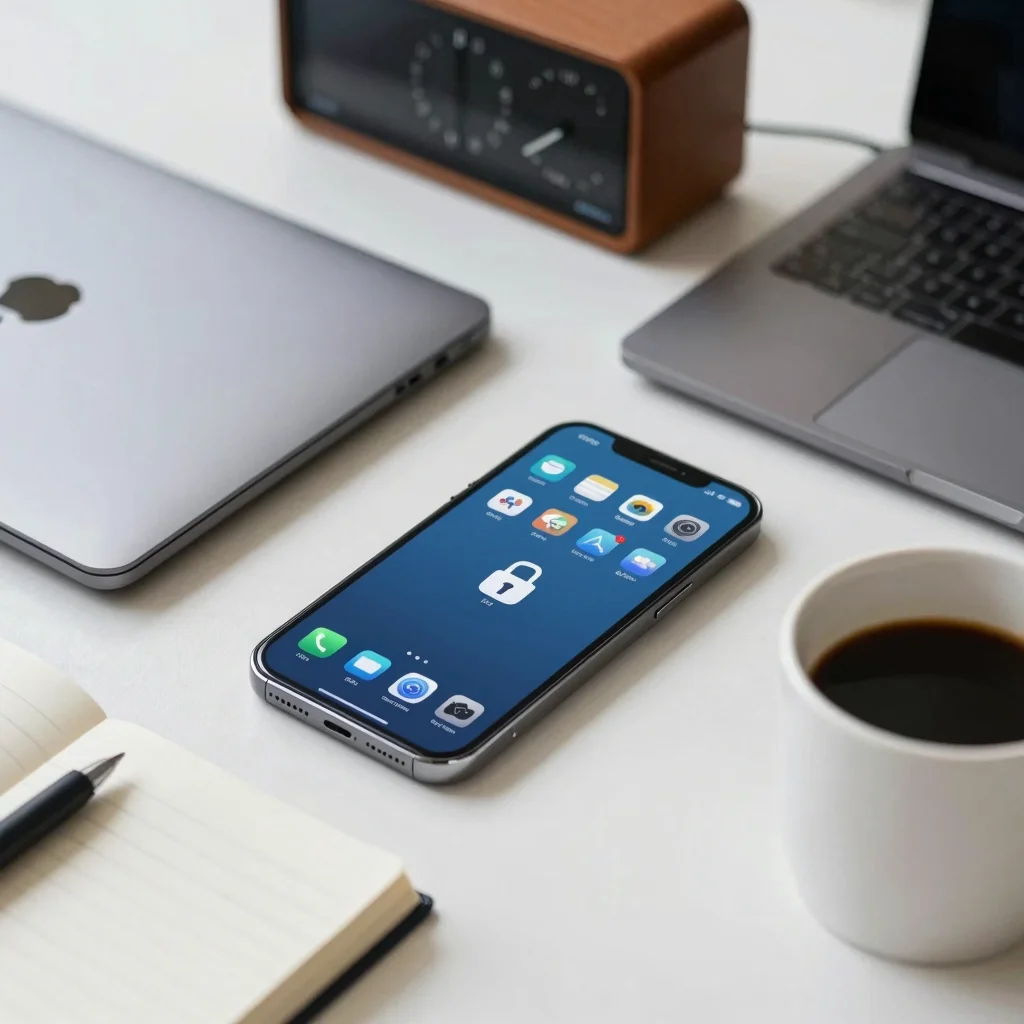 Móvil con apps bloqueadas para usar bloqueadores de apps y evitar distracciones al trabajar