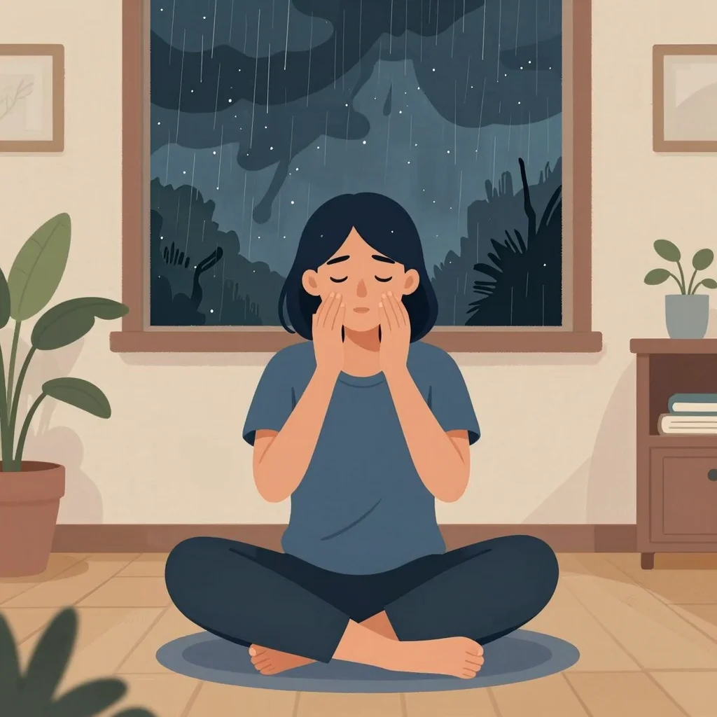 Persona respirando con calma, símbolo de controlar emociones en crisis difíciles.