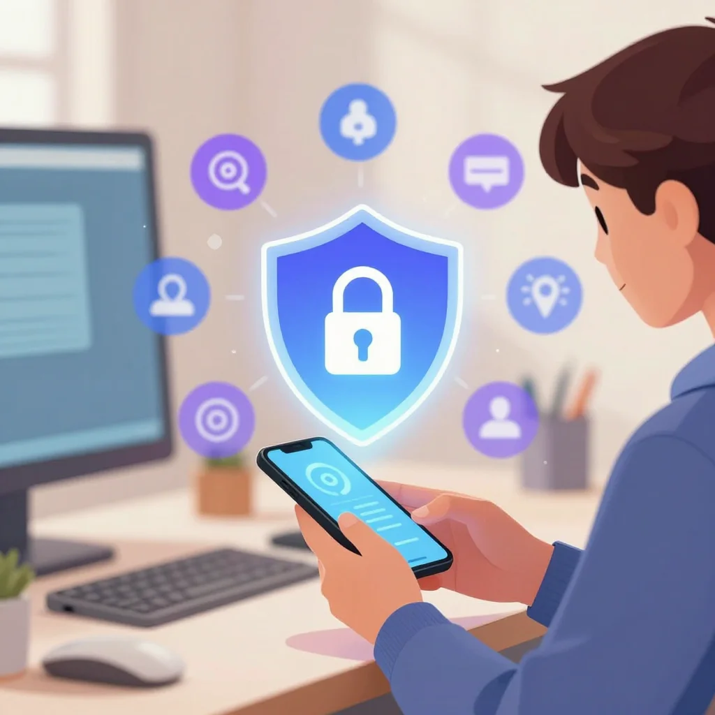Persona usando aplicaciones para bloquear redes sociales y mejorar su concentración digital.