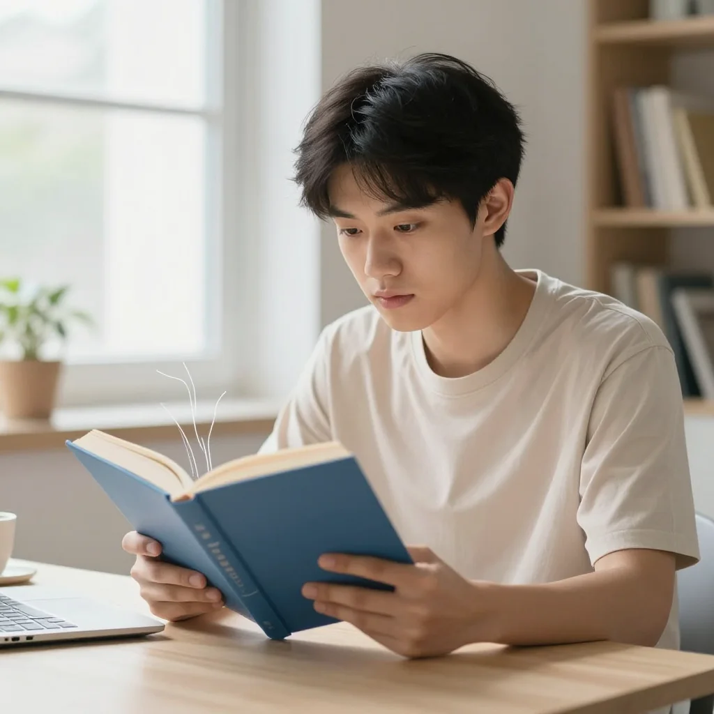Persona leyendo concentrada para aumentar velocidad de lectura y comprensión.