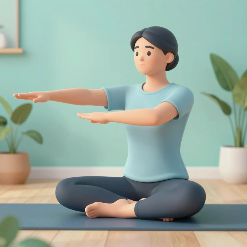 Persona realizando ejercicios Brain Gym para activar la mente en un ambiente tranquilo y luminoso.