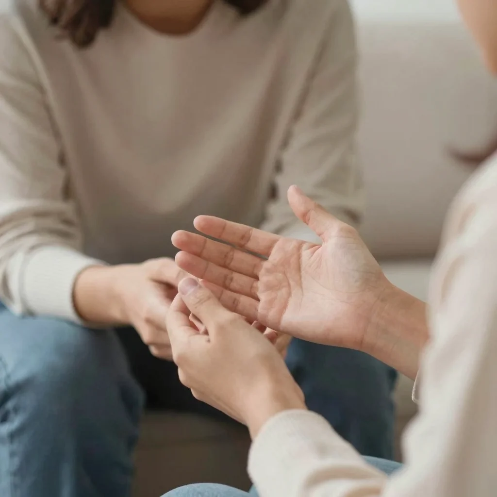 Manos expresivas en una conversación sobre lenguaje no verbal de las manos y su significado